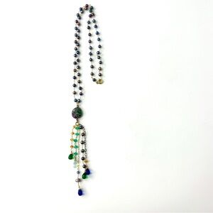 Mixed Gemstone Wire Wrapped Necklace, Sundance Inspired Jewelry